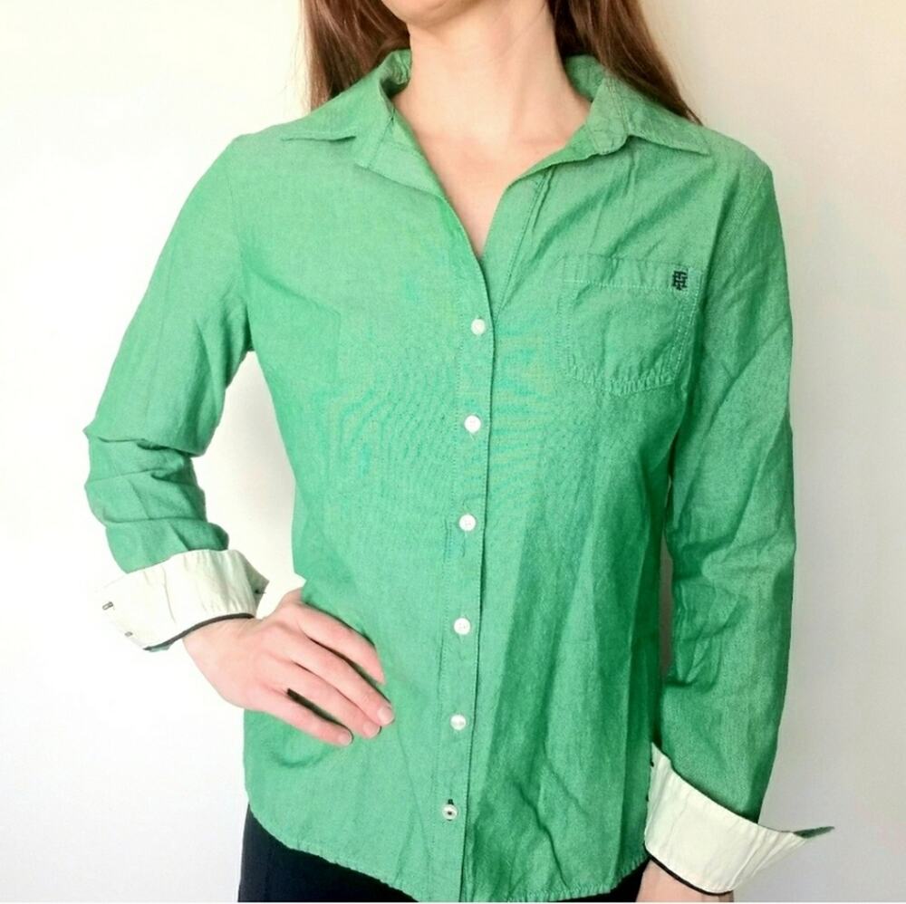 Tommy Hilfiger Y2K Button Down Green Size Small